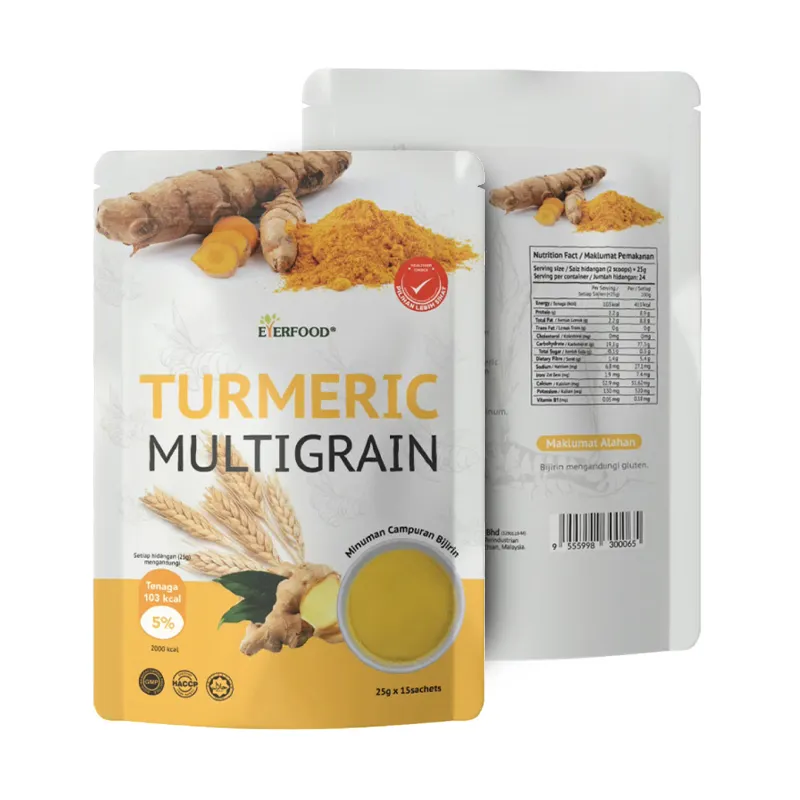 Best Selling Natural Instant Beverage Cúrcuma Ginger Multigrain Nutricional Pó Benefícios com Melhorar o Sistema Digestivo