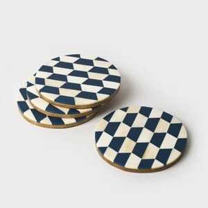 Coasters de madeira clássicos com noz esculpida padrão para cada ocasião-Circular & retangular Mats & Pads