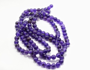 Doğal mor yeşim boncuk, pürüzsüz cilalı yuvarlak 8mm , 15. Inç tam Strand