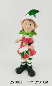 Individuelle Weihnachtsdekoration Niedliche Elfen-Figur mit Trommel Festtagsgeschenk für Kinder Heim-Desktop-Dekoration - Product Image 3