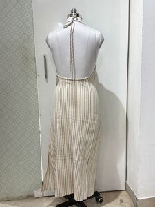 Lioness baskı ile iki yönlü keten Maxi elbise Vintage stil kare boyun geri bölünmüş işlemeli Midi elbise yaz sonbahar için - Product Image 2