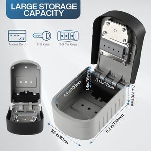 Caja de bloqueo de seguridad de llave de código de combinación digital 4 al aire libre impermeable con acceso de llave maestra