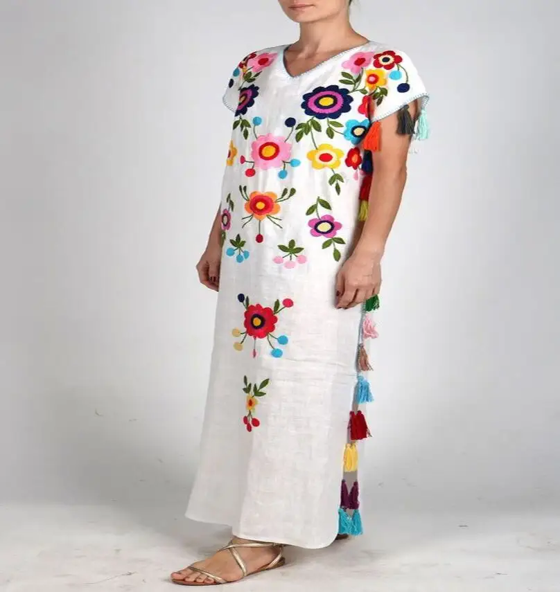 2024 nouveauté Floral à la main brodé manches caftan pour les femmes soirée musulman islamique caftan vêtements africains perlé Abaya