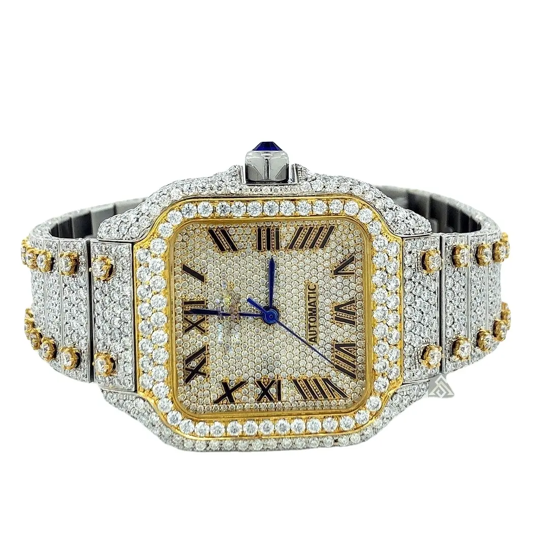 Trendy Stainless Steel VVS Iced Out Watch Moissanite Diamonds Custom Quartz Watches For Men Hip Hop Watch in rare price quality
