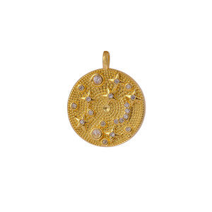 Màu Xanh Hình Bầu Dục Men <span class=keywords><strong>Starburst</strong></span> Mặt Dây Chuyền Với Vàng-Mạ Kết Cấu Brass Khung Celestial Quyến Rũ Đồ Trang Sức Tùy Chỉnh Wedding Dây Chuyền - Product Image 5