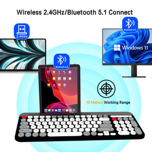 IGH calidad 98 Keys 2,4Hz Wireless 5.5.0 Keyboard omomputer eyeyboard Round eyeycap Multi evevices con Slot para Win/iOS/ndroid