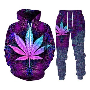 OEM pamuk erkek XXL Flared Jogger setleri Patchwork Hoodie eşofman pantolon yaz kumaş iki parçalı çevre dostu Staed Jogger - Product Image 6