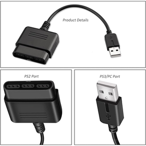 PS2控制器到USB适配器转换器，兼容PS1/PS2控制器游戏手柄，适用于PS3/PC控制器，无需驱动程序 - Product Image 4