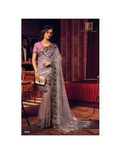 Son tasarımcı fantezi trend renkli renk ünlü stil elmas iş hint düğün kıyafeti Saree hindistan'dan üretici