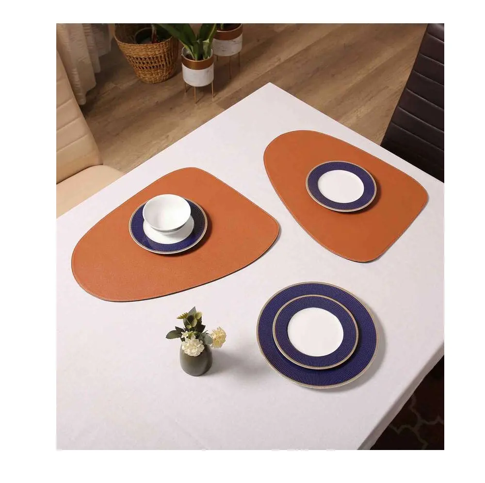 Tappetini per piatti da tavolo in pelle bianca a sublimazione di qualità Standard per tovaglietta in plastica per ristorante piatto da pranzo tappetino per piatti design unico