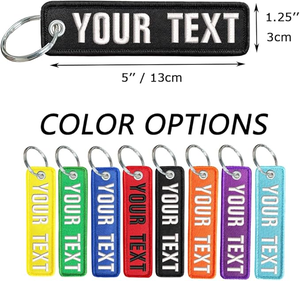 Cá nhân hoá biểu tượng tùy chỉnh thiết kế vải dệt thêu Keychain máy bay phản lực tag - Product Image 2