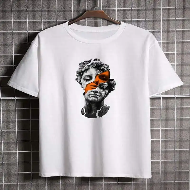 Maglietta riflettente con onda fotografica di ASKYURSELF maglietta con maniche corte sfuse in cotone Unisex