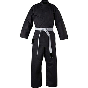 Yüksek kalite ile Karate üniforma mavi ve siyah renkler tekvando üniforma kemer % 100% pamuk kumaş dövüş sanatları takım elbise