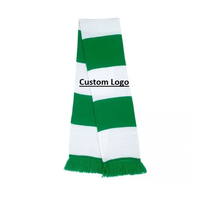 Giá bán buôn tùy chỉnh in logo Câu lạc bộ thể thao người hâm mộ bóng đá khăn tùy chỉnh Jacquard dệt kim bóng đá khăn từ BD Nhà cung cấp