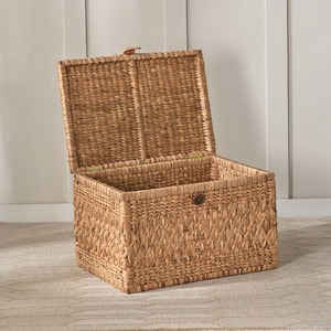 Small Medium Large <strong>Trunks</strong> Handmade Water Hyacinth <strong>Trunk</strong> for Jewelry &amp; Clothes Storage Natural Wicker Chest - Product Image 1