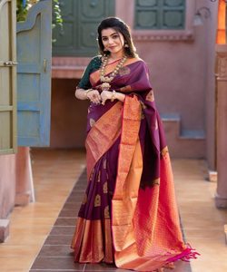 ผ้าส่าหรีผ้าไหม Banaras สำหรับใส่ทำงานและเสื้อเบลาส์สำหรับปาร์ตี้หรูหราสวมใส่งานแต่งงาน