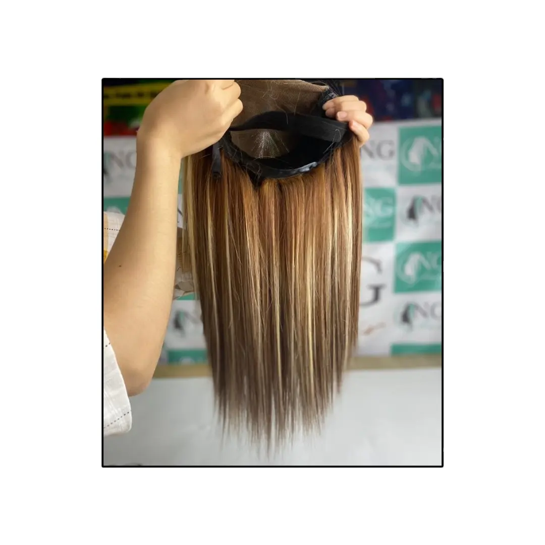 NGHairファクトリーエクスポートベトナムで最大の髪の量2023ロングボーンストレートウィッグ100% 生毛13x6Hdレースウィッグ