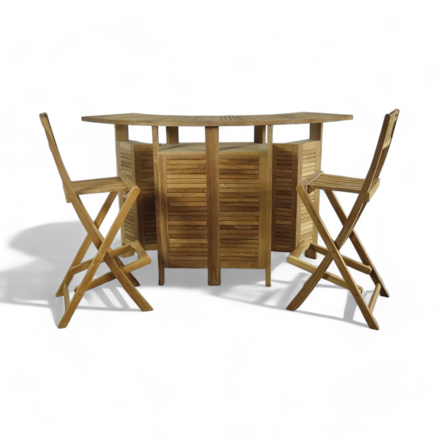 เก้าอี้บาร์พับได้ทำจากไม้สักธรรมชาติ