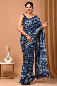 El dokuması eko-bilinçli bluz ile kadın % 100% pamuk Saree yetişkinler için geleneksel etnik tarzı düşük fiyat hint Sari 2025 - Product Image 5