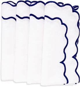 Altın Trim işlemeli harfler ve tarak kenar kumaş Placemat 100% ile kumaş peçete keten beyaz keten keten peçeteler - Product Image 5