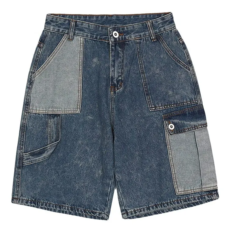 2024 Frühjahr Mode Herren Jeans kurz Sommer Freizeittaschen Jeans Herren Übergröße individuelles Logo Design Denim Shorts