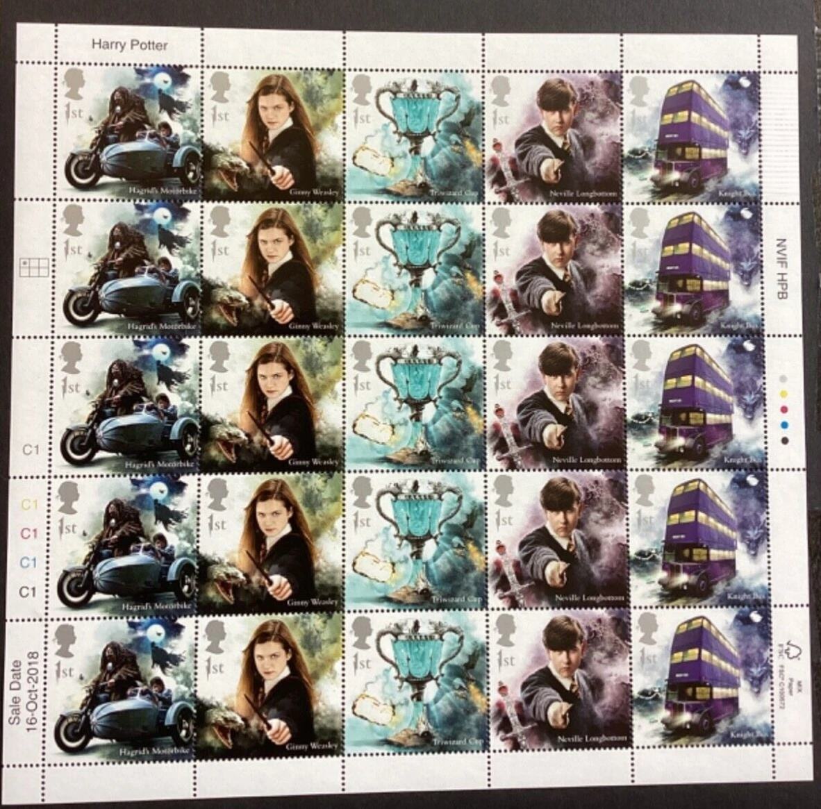 25 timbres britanniques 1ST Harry Potter Hagrid