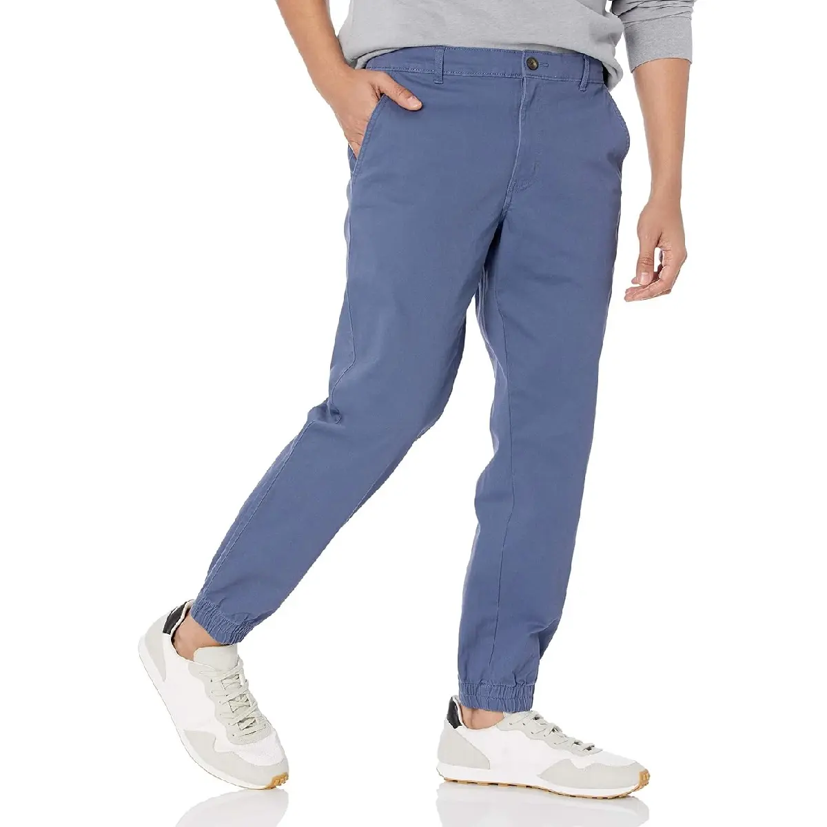 High Quality Casual Slim Fit Solid Color Mens Cotton Twill Washed Jogger Fashion Pants with Drawstring From Bangladesh Factory