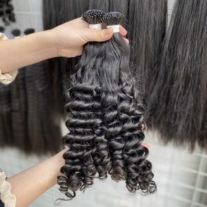 Vietnamese Virgin Hair Extensions Body <strong>Model</strong> I Tip Keratin Raw Material Natural Wave <strong>Bundle</strong> Style - Product Image 1