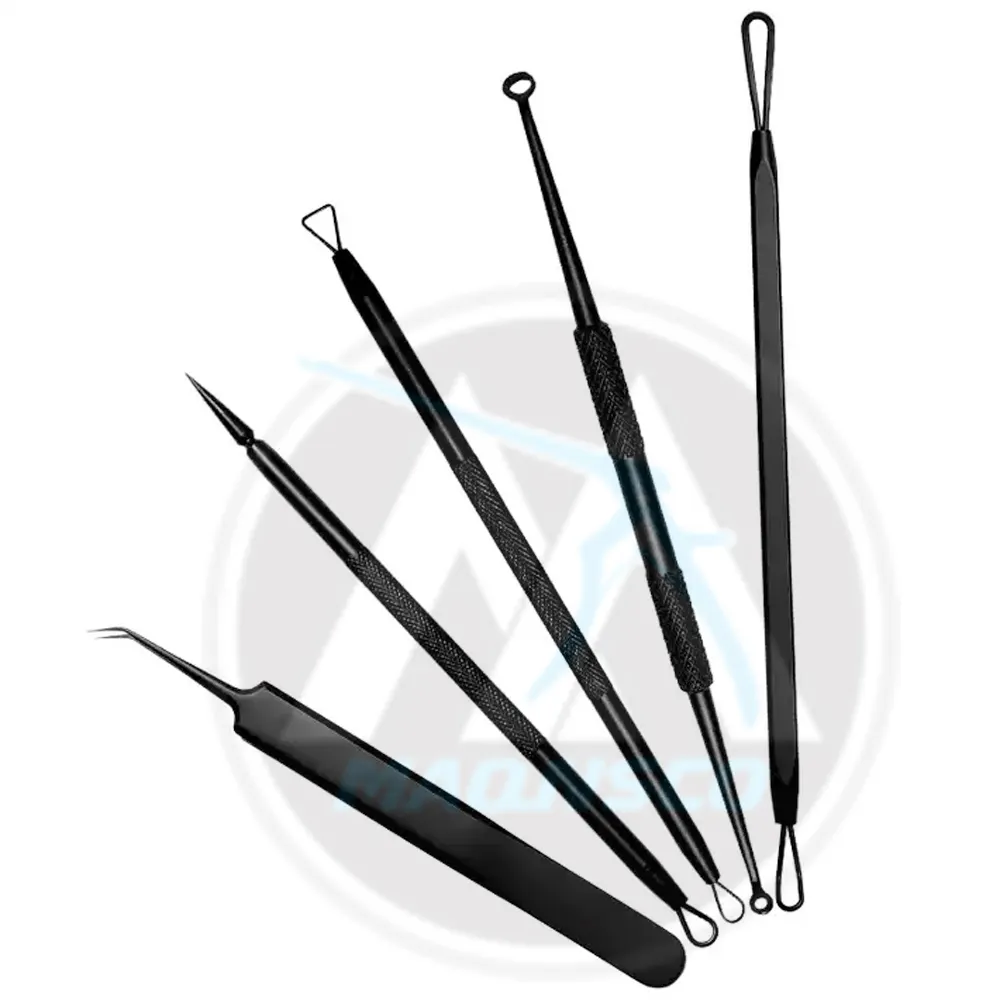 Best Quality Tweezers Set Stainless Steel Black Eyebrow Plucking Tweezers Beauty Instruments