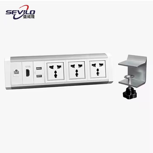 Abrazadera de enchufe múltiple en la toma de corriente de mesa con clip Móvil Oficina Hotel Construido en el enchufe del puerto del cargador USB
