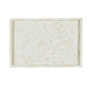 Yıldız el sanatları hindistan yeni varış el işi kahverengi kemik kakma & reçine dikdörtgen tepsi hizmet ve dekorasyon için gümrükleme satış - Product Image 2