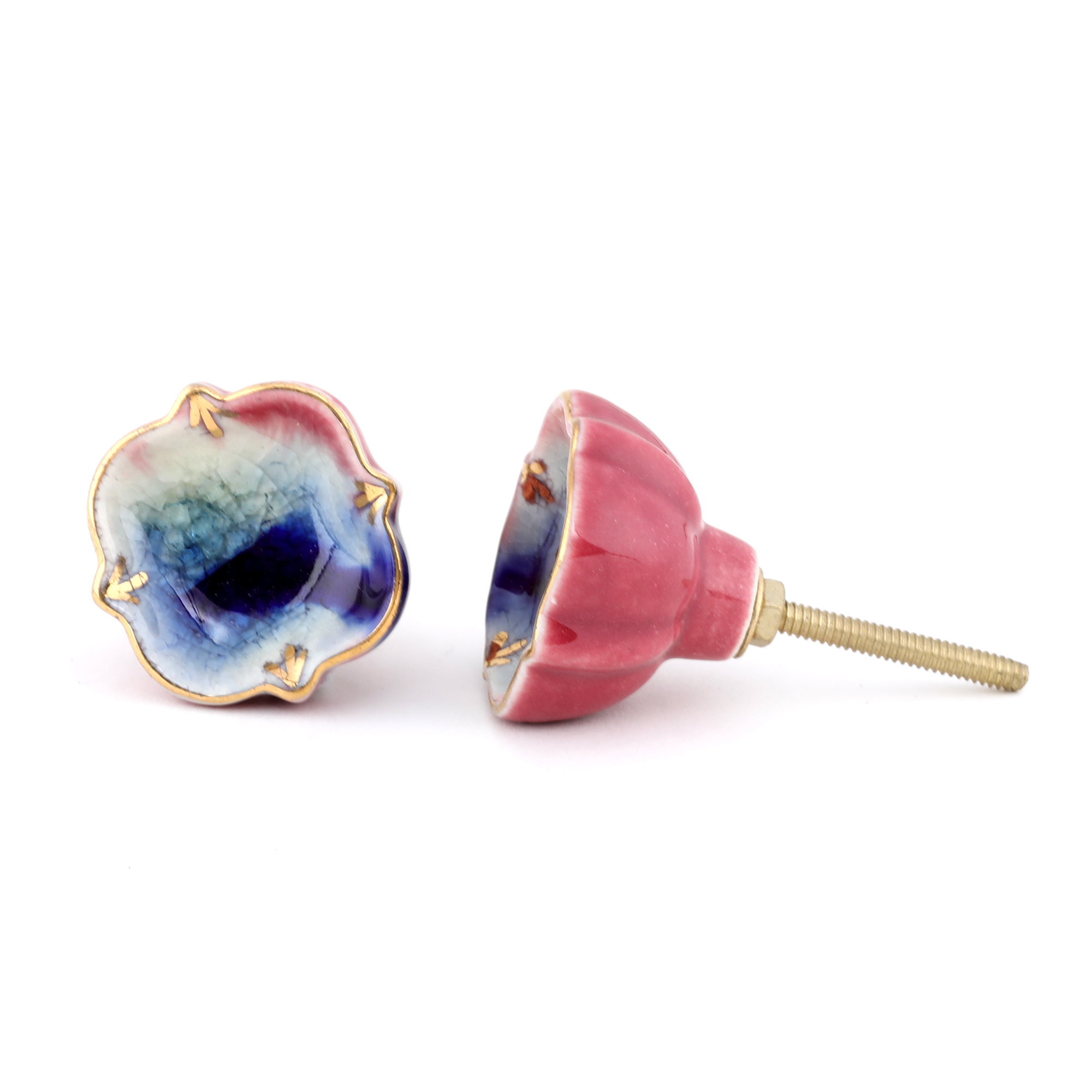 Pink base with multicolor glazed center
