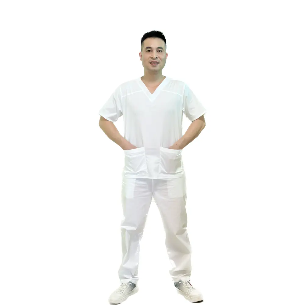 Uniformes médicaux cliniques de soins de santé confortables et élégants de conception supérieure ensembles d'uniformes de gommage en tissu Spandex de rayonne de polyester de coton