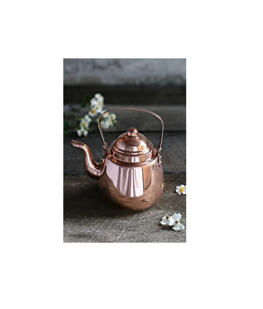 Sanatçı kazınmış detaylar ve hediye veya ev cuhome için yapılan yuvarlak alt ile tahsil bakır su ısıtıcısı - Product Image 2