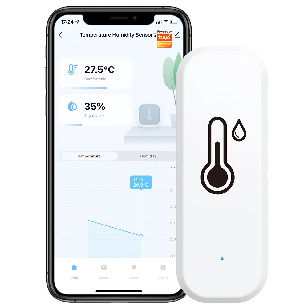 Wifi Bluetooth טמפרטורת לחות חיישן מדדי לחות מדחום עבור Alexa,Google בית