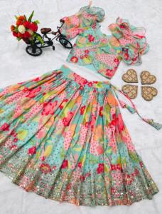 新设计5 6岁儿童茶蓝设计师<span class=keywords><strong>Lehenga</strong></span> Choli印度出口商提供不同颜色