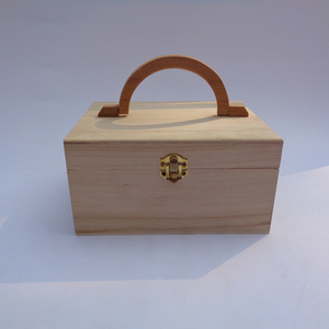 Juego de 3 cajas de madera anidadas Estuche de almacenamiento de madera con tapa con bisagras con mango plegable Joyero de madera para Cofre del Tesoro de recuerdos - Product Image 2