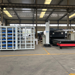 Hướng dẫn sử dụng kéo ra tấm kim loại lưu trữ giá xem xét với cột Robot palletizer trong dây chuyền sản xuất chế biến kim loại tấm - Product Image 6