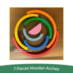 Colorful Handcrafted Montessori <strong>Rainbow</strong> Wooden Stacking Toy for Kids Early Learning Coordination Creativity Game Event Supplies - Product Image 3
