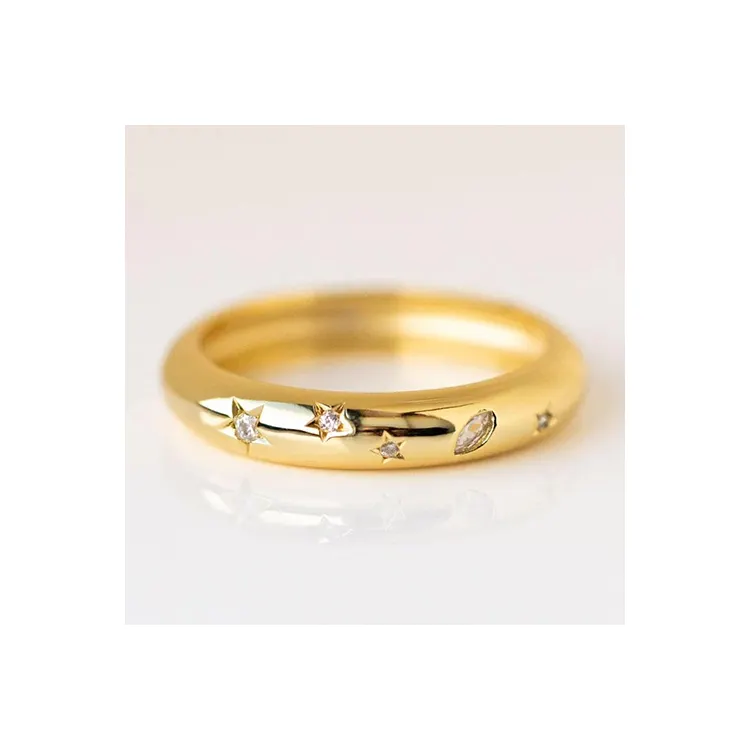 20K Gouden Ring Diamant Luxe Nieuw Design Massief Gouden Fijne Sieraden Ringen Met Echte Diamanten Ring