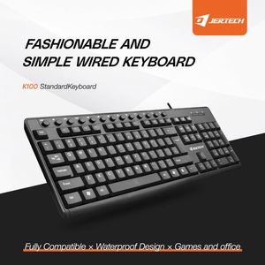 JERTECH K100 USB tipo escritor ordenador teclas Multimedia incluyendo idioma árabe elegante tableta teclado QWERTY
