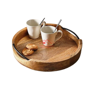 Latest Design Wholesale Hot Design Handmade Modern <strong>Pattern</strong> Round <strong>Wooden</strong> Serving <strong>Tray</strong> Handmade <strong>Wooden</strong> <strong>Tray</strong> at Wholesale Rate - Product Image 1