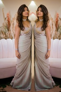 Özel geleneksel tasarımcı dizisi Saree bluz Banglori fantezi ipek Sari ile kadınlar için parti hint ihracat moda - Product Image 5