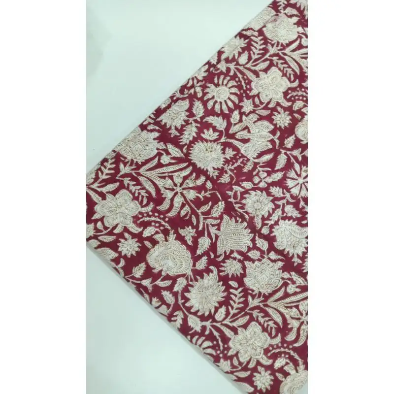 Tela de algodón puro de materia prima textil de Venta caliente de exportación con diseño impreso de India