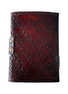 Handmade Soft Genuine Leather Day of the Dead Skull Embossed Design <strong>Notebook</strong> <strong>With</strong> Brown &amp; Yellow <strong>Color</strong> Journal Writing <strong>Note</strong> Book - Product Image 3