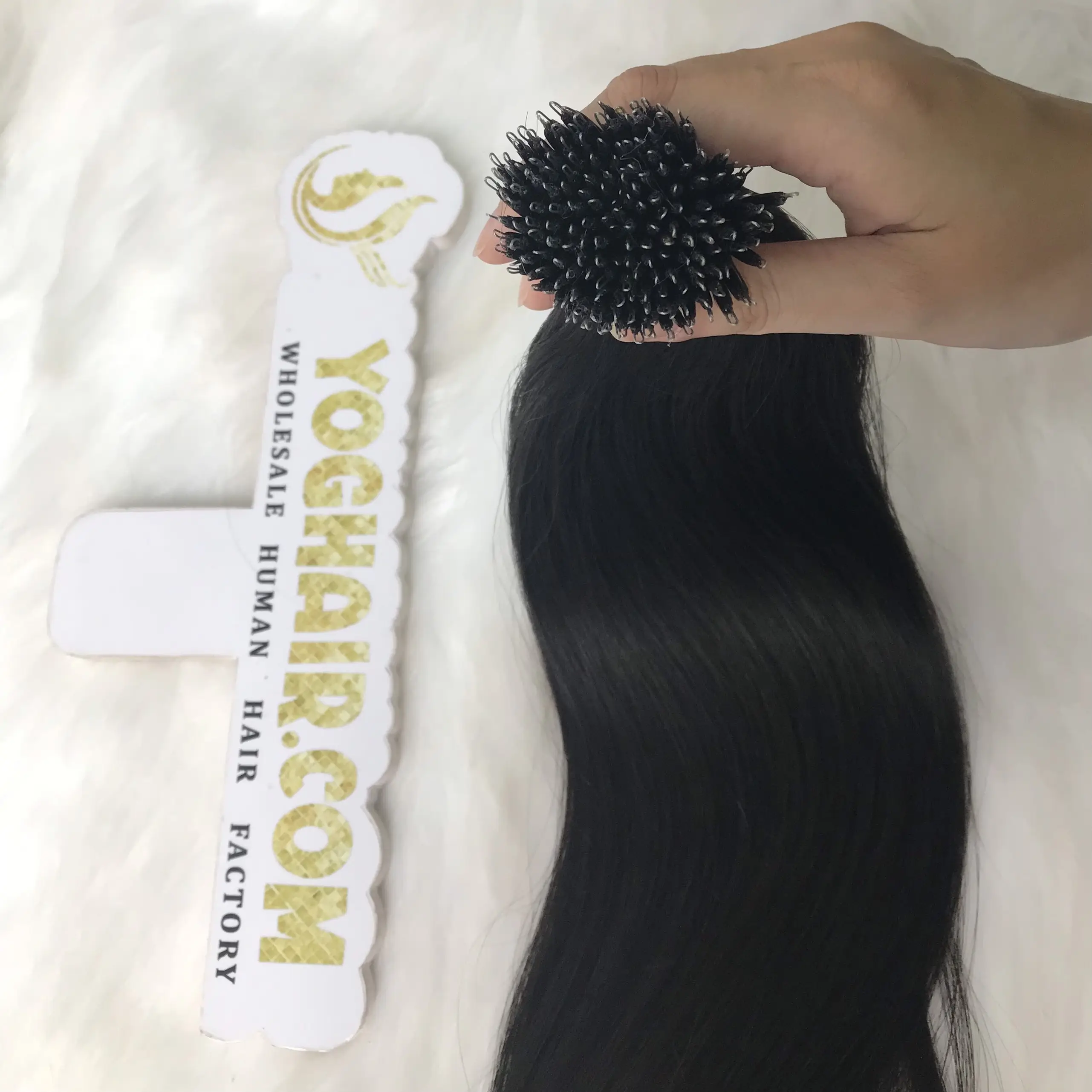 Nano tip trong phần mở rộng tóc sự lựa chọn tốt nhất dài thẳng tóc đen màu tất cả các loại tóc Trinh Nữ tùy chỉnh gói