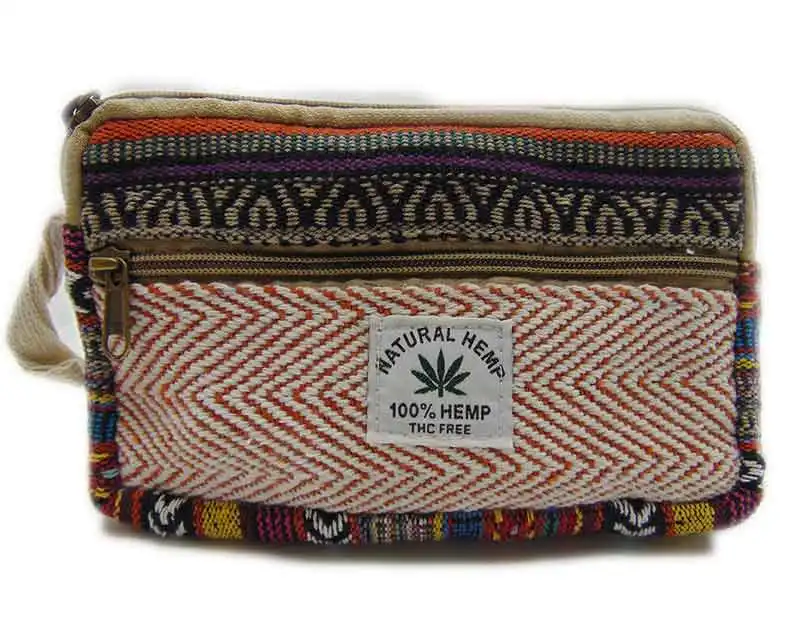 Chanvre Hmong femmes Hippie portefeuille végétalien multi-fonction portefeuille designer femmes pochette sac à main