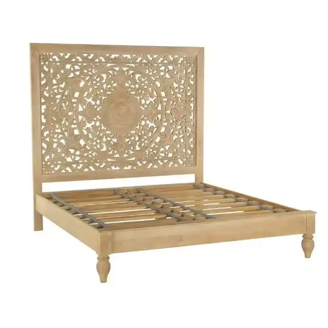 Alta calidad Vintage Royal Bed Modern Luxury Antique Luxury World Craft Bed Póster tradicional Cama de madera al por mayor