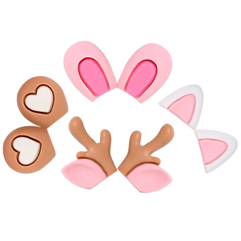 Cartoon cat ears antlers rabbit ears resin accessories mobile phone shell diy material accessories paste water cup storage box d