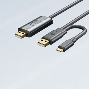 DTECH Data Transfer <strong>USB</strong> Smart KM Link <strong>USB</strong> a Male to Type C <strong>USB</strong> 2.0 Data Copy Cable for PC Computer - Product Image 1